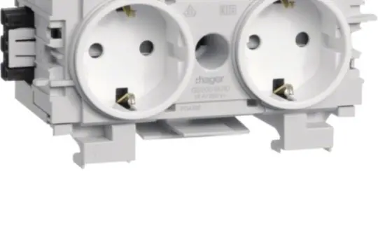 HAGER GS20019016 Kanalsteckdose Wago Winsta für C-Profil 2-fach | verkehrsweiß