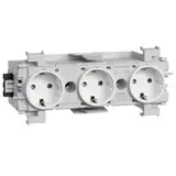 HAGER GS30019016 Kanalsteckdose Wago Winsta für C-Profil 3-fach | verkehrsweiß