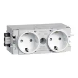 HAGER GS20009016 Kanalsteckdose Wago Winsta für C-Profil 2-fach | verkehrsweiß