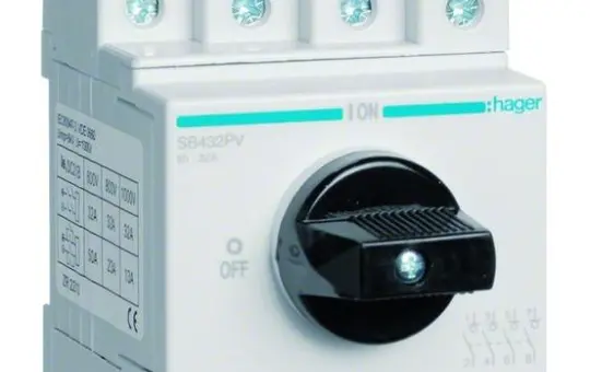 HAGER SB432PV Lasttrennschalter DC 4-polig REG 32 A, 1000 V