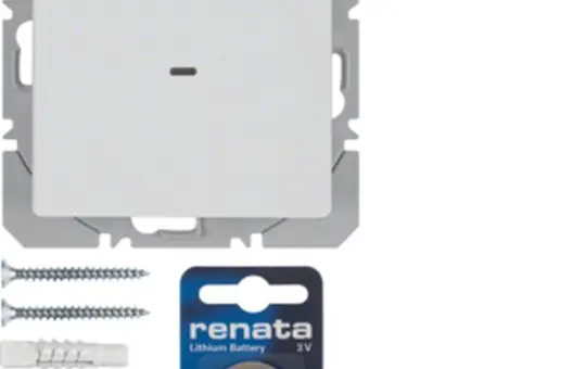 BERKER 85655229 KNX-RF-Wandsender flach Q.1/Q.3 1-fach | polarweiß samt