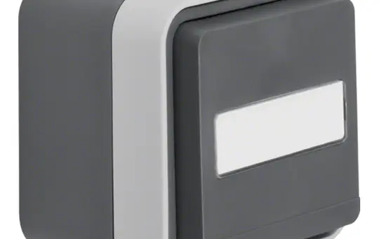 BERKER 47413515 beschr. SCHUKO-Aufputzsteckdose W.1 1-fach, Klappdeckel | grau/lichtgrau matt