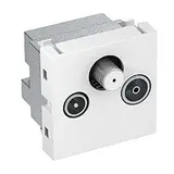 OBO BETTERMANN 6105282 Anschlussdose 3-Loch SAT-Anschluss | reinweiß