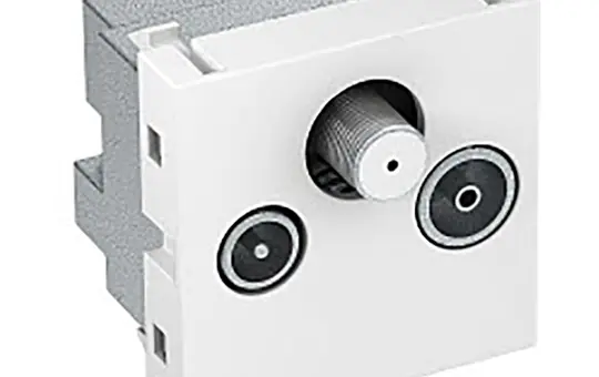 OBO BETTERMANN 6105282 Anschlussdose 3-Loch SAT-Anschluss | reinweiß