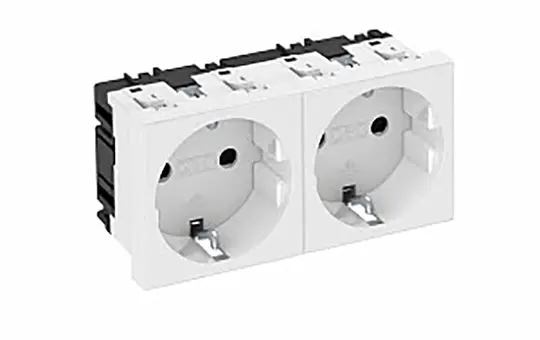 OBO BETTERMANN 6120022 Steckdose Modul 45 2-fach | reinweiß