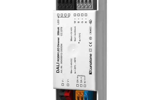 LUNATONE 86458912-350GM DALI-LED-Power-Supply CC DE, gem. - 4x350 mA CC DT8 RGBW gemeinsames Minus