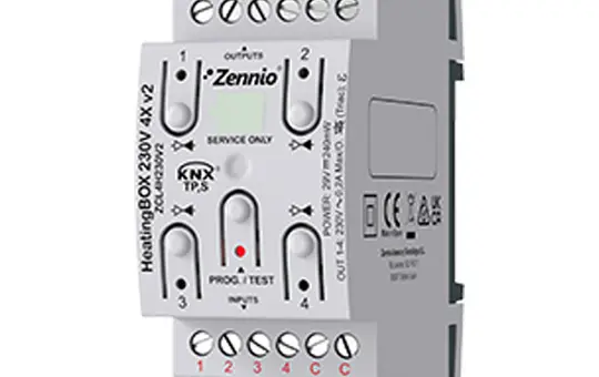 ZENNIO ZCL4H230V2 KNX-Heizungsaktor 4-fach, 4 Eingänge
