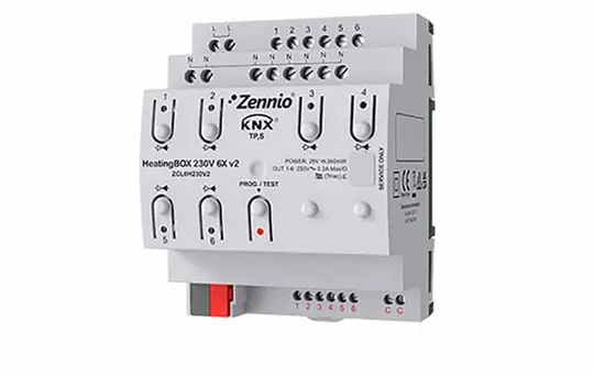 ZENNIO ZCL6H230V2 KNX-Heizungsaktor 6-fach, 6 Eingänge
