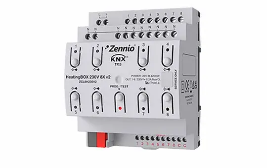 ZENNIO ZCL8H230V2 KNX-Heizungsaktor 8-fach, 8 Eingänge
