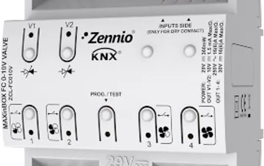 ZENNIO ZCL-FC010V KNX-Fan-Coil-Aktor 4-fach, 4 Eingänge
