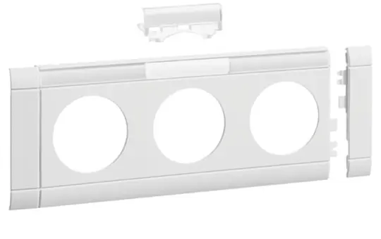HAGER GB080319016 beschr. Modularblende für Steckdose 3-fach, 80 mm, Kunststoff halogenfrei | verkehrsweiß