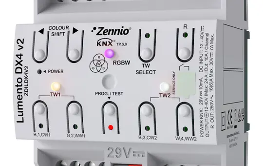 ZENNIO ZDILDX4V2 KNX-LED-Dimmaktor REG 4-fach, RGBW, secure