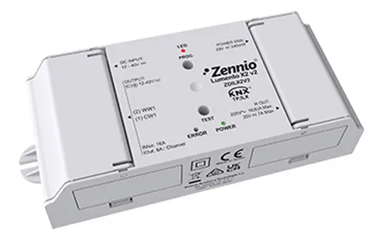 ZENNIO ZDILX2V2 KNX-LED-Dimmaktor REG 2-fach, Secure