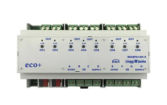 LINGG&JANKE 79241SEC KNX-Schaltaktor 16 A mit Binäreingängen 8-fach, potenzialfrei, secure