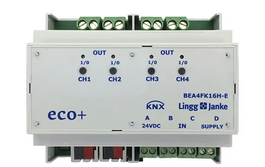 LINGG&JANKE 79243SEC KNX-Schaltaktor 16 A mit Binäreingängen 4-fach, potenzialfrei, secure