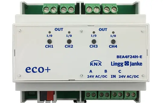 LINGG&JANKE 79246SEC KNX-Schaltaktor 16 A mit Binäreingängen 4-fach, 24 V, secure