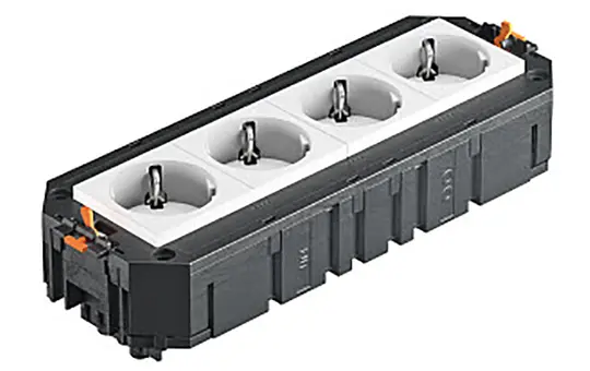 OBO BETTERMANN 7404682 Universalträger-SCHUKO-Steckdose 4-fach, UTC4 | reinweiß