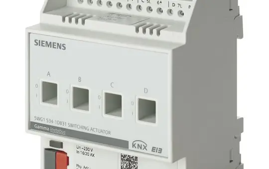 SIEMENS 5WG1530-1DB31 KNX-Schaltaktor 4-fach, 6 A