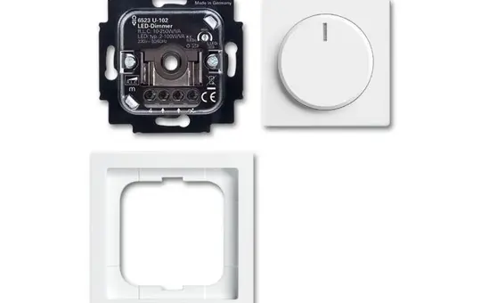 BUSCH-JAEGER 6523UJ-84-102 Drehdimmerset Future RLC, LED, 2-100 W | studioweiß