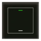 MDT BE-GTL1TS.01S KNX-Glastaster II Light m. Temperaturs. 1-fach, neutral | glas schwarz/schwarz