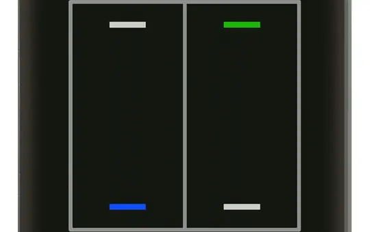 MDT BE-GTL2TS.01S KNX-Glastaster II Light m. Temperaturs. 2-fach, neutral | glas schwarz/schwarz