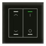 MDT BE-GTL2TS.C1S KNX-Glastaster II Light m. Temperaturs. 2-fach, Pfeile, IO | glas schwarz/schwarz