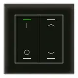 MDT BE-GTL2TS.D1S KNX-Glastaster II Light m. Temperaturs. 2-fach, IO, Pfeile | glas schwarz/schwarz