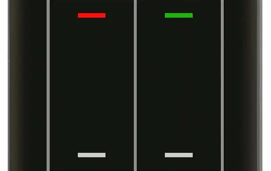 MDT BE-GTL20S.01S KNX-Glastaster II Light 2-fach, neutral | glas schwarz/schwarz