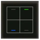 MDT BE-GTL40S.01S KNX-Glastaster II Light 4-fach, neutral | glas schwarz/schwarz