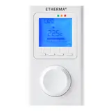 ETHERMA 40595 Funk-Raumthermostat Uhr, Display, Wochenprogramm | reinweiß