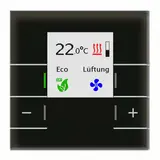 MDT SCN-RTRGS.02S KNX-Glasraumtemperaturregler Smart 4-fach | glas schwarz/schwarz