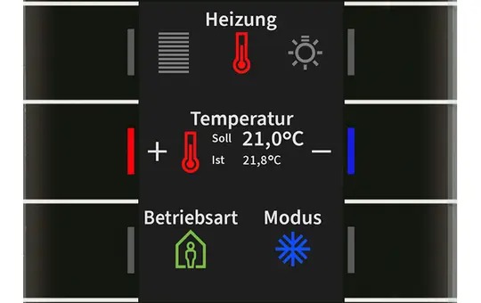 MDT BE-GT2TS.02S KNX-Glastaster II Smart Temperatursensor | glas schwarz/schwarz