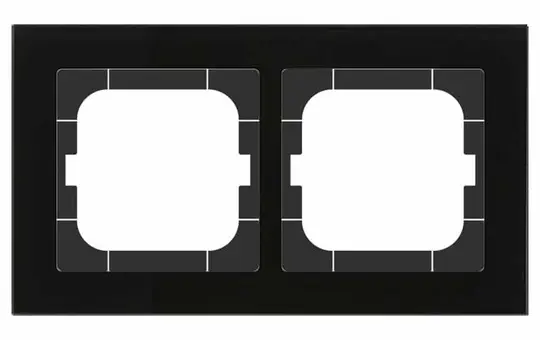 MDT BE-GTR263S.01S Abdeckrahmen Glas Sortiment 63 2-fach | glas schwarz/schwarz