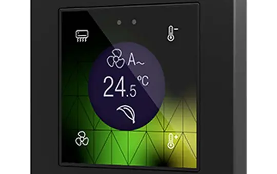 ZENNIO ZVIF55DV2 KNX-Tastsensor Flat 55 4-fach, mit Display | schwarz