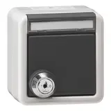 GIRA 456930 beschr. SCHUKO-Steckdose Oberteil WG AP Klappdeckel, gleiche Schlösser, ohne Krallen | grau