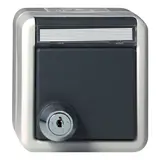 GIRA 456730 SCHUKO-Steckdose Aufputz IP44 1-fach, Schloss, versch. Schließungen | grau