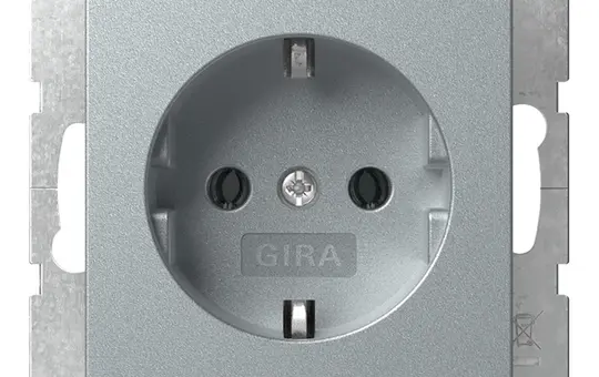 GIRA 418026 SCHUKO-Steckdose System 55 Schraubklemmen | alu