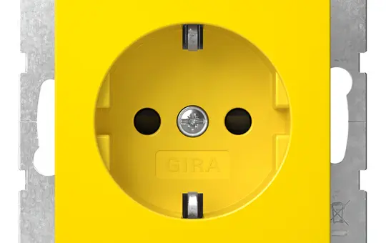 GIRA 4453106 EDV-Steckdose System 55 Berührungsschutz | gelb