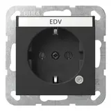 GIRA 4452005 beschr. SCHUKO-Steckdose System 55 Kontrolllicht, Schriftfeld | schwarz matt