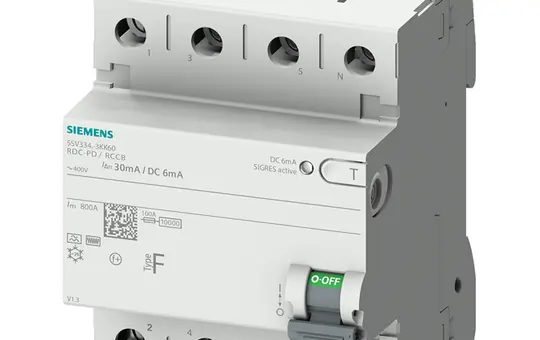 SIEMENS 5SV3344-3KK60 FI-Schutzschalter 4-polig 30 mA Typ F 40 A, N rechts