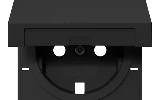 GIRA 4922005 Abdeckung SCHUKO-Steckdose System 55 Klappdeckel | schwarz matt