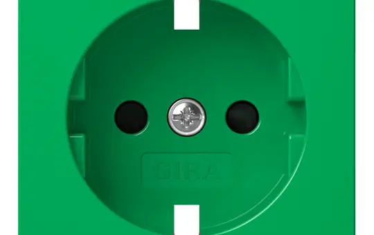 GIRA 4984107 Abdeckung SCHUKO-Steckdose System 55 EDV, Berührungsschutz | grün