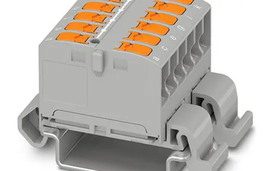 PHOENIX 1019532 Verteilerblock PTVFIX für Hutschiene 12-fach | grau | 2,5 mm²