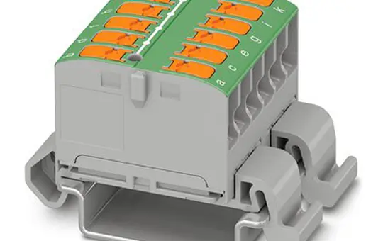 PHOENIX 1019535 Verteilerblock PTVFIX für Hutschiene 12-fach | grün | 2,5 mm²