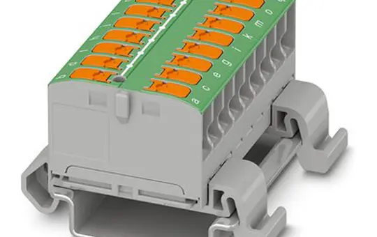 PHOENIX 1019540 Verteilerblock PTVFIX für Hutschiene 18-fach | grün | 2,5 mm²