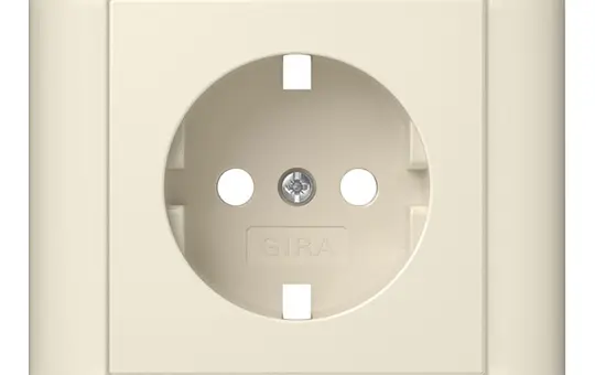 GIRA 492901 Abdeckung SCHUKO-Steckdose Vollplatte System 55 Standard | cremeweiß glänzend