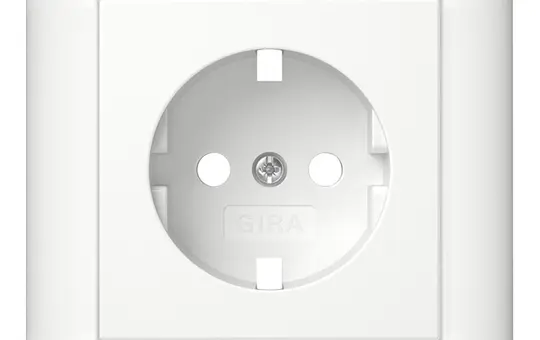 GIRA 492904 Abdeckung SCHUKO-Steckdose Vollplatte System 55 Standard | reinweiß seidenmatt