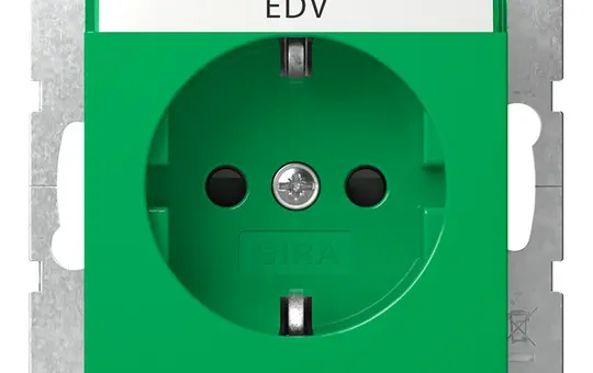 GIRA 4462107 beschr. EDV-Steckdose System 55 Berührungsschutz | grün glänzend