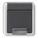 GIRA 494230 Abdeckung SCHUKO-Steckdose AP Klappdeckel, Berührungsschutz | grau