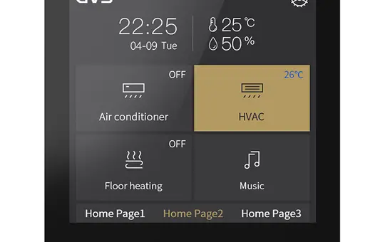 GVS CHTF-4.0/9.5.21 KNX-Touchpanel V40s horizontal/vertikal | schwarz | 4 Zoll